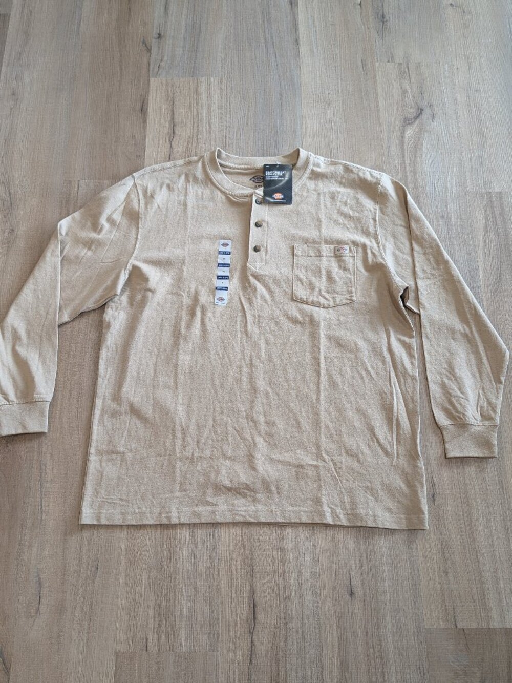 Mens Heavyweight Henley Tee with Chest Pocket - Dickies - NWT
